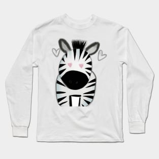 Cute Zebra Drawing Long Sleeve T-Shirt